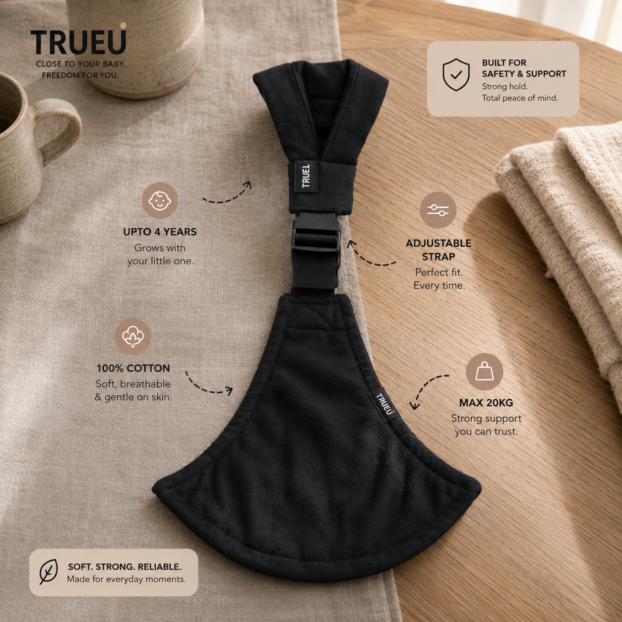 TrueU™  Hands Free Sling Baby Carrier