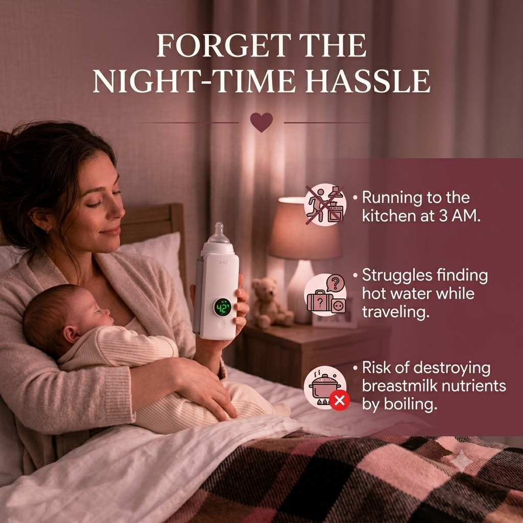 TrueU™ Portable Baby Bottle Warmer | Rechargeable & Temperature Controlled | 100% BPA Free